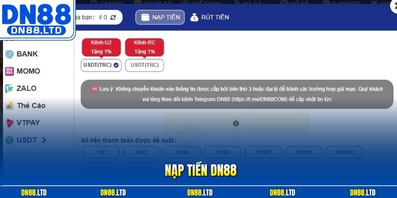Nạp Tiền DN88 – Hướng Dẫn Giao Dịch Siêu Tốc Sau 30 Giây