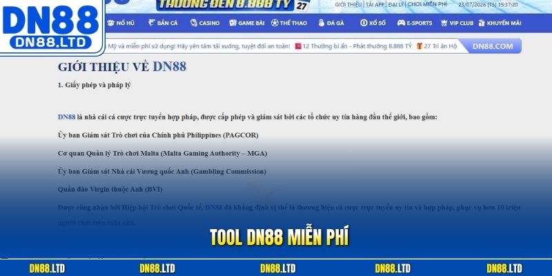 Tool DN88 Miễn Phí -  Phần Mềm Soi Cầu Dự Đoán Miễn Phí